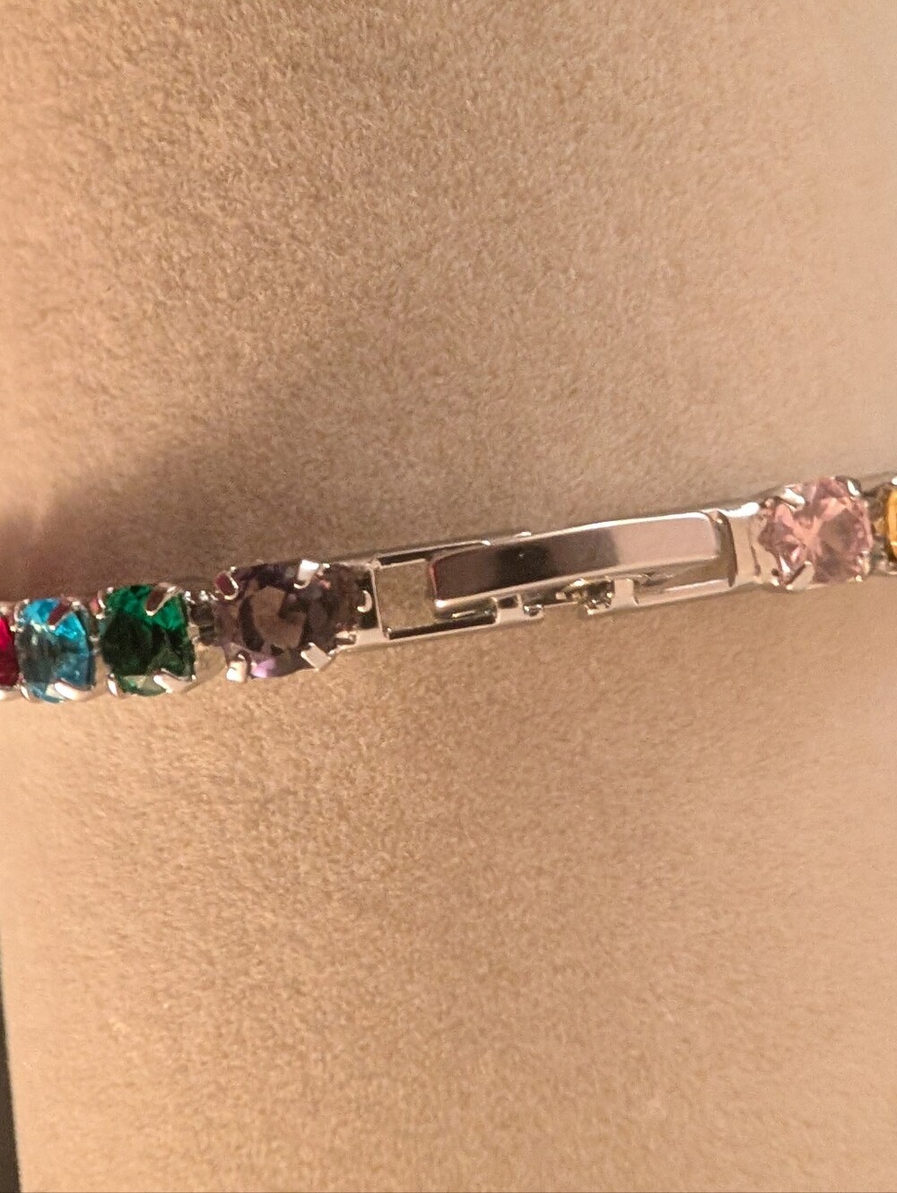 ๐ 2 (Two) - 7" Multicolor Rainbow Glass Crystal Tennis Bracelets ๐ - Picture 10 of 16